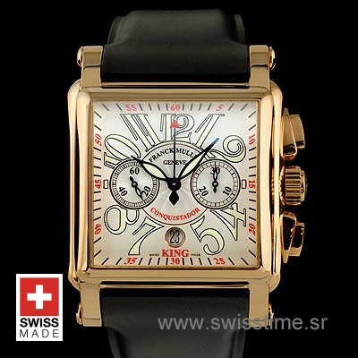 Franck Muller King Conquistador Cortez Chrono Rose Gold White