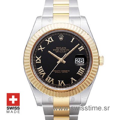 Rolex Datejust II 2Tone Black Roman-0