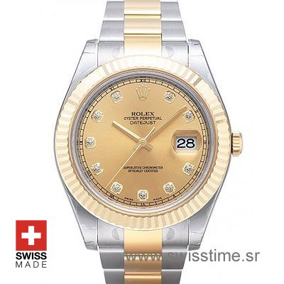 Rolex Datejust 2 Two Tone Gold Diamond Watch