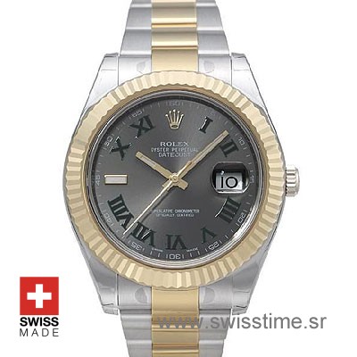 Rolex Datejust 2 Two Tone Watch | Green Roman Dial Watch