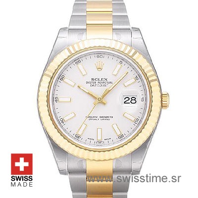 White Dial Rolex Datejust II Two Tone Watch