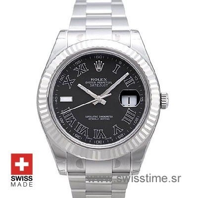 Black Dial Rolex Datejust II Roman Watch Dial