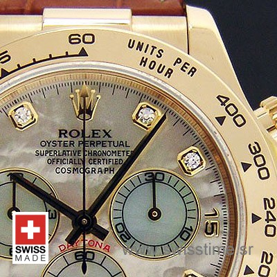 Rolex Daytona Yellow Gold White Dial | Diamond Replica Watch