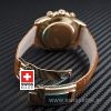 Rolex Daytona Brown Leather Strap | Yellow Gold Replica Watch