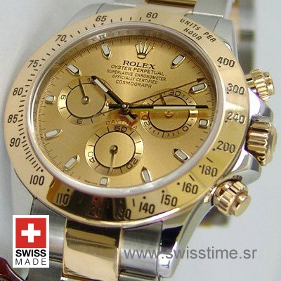 Rolex Cosmograph Daytona 2 Tone | Gold Swiss Replica Watch