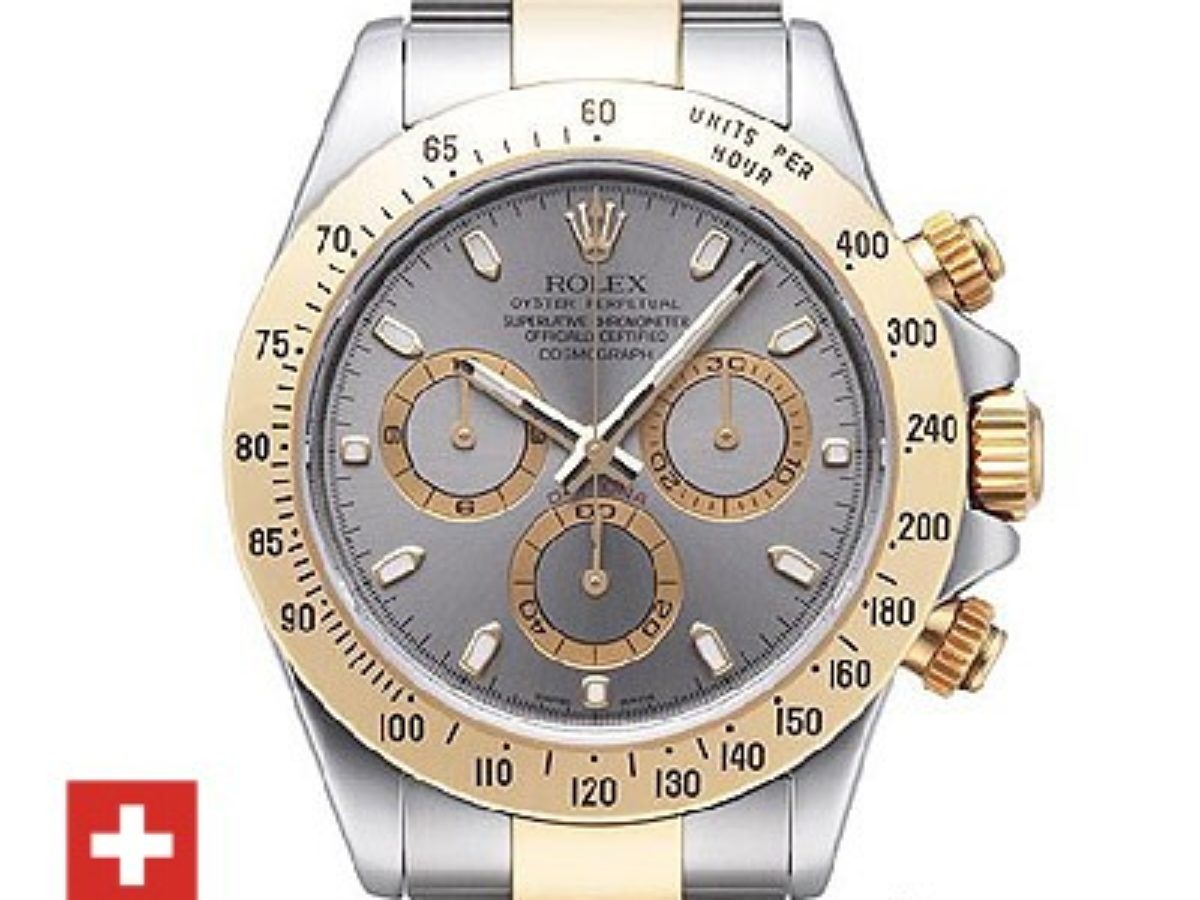 Rolex daytona two tone grey dial sale