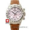 Rolex Daytona Leather Strap Diamond Dial | Swisstime Watch