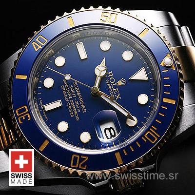 Rolex Submariner 2-Tone Blue Ceramic Swiss Replica