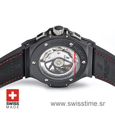 Hublot Big Bang Black Red Dial Leather Strap | Swisstime Watch