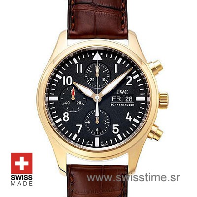 IWC Pilot Chronograph Rose Gold Replica Watch | Swisstime