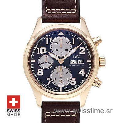 Buy IWC Pilot Chronograph Exupery | Rose Gold Replica Watch