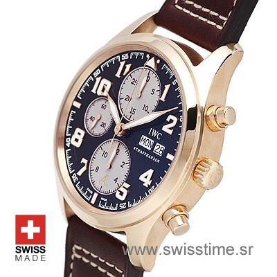 Buy IWC Pilot Chronograph Exupery | Rose Gold Replica Watch