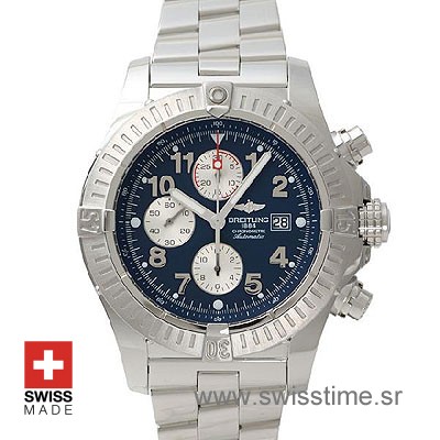 Breitling Super Avenger SS Blue Arabic