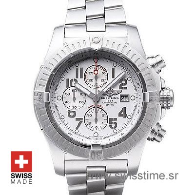 Breitling Super Avenger SS White Arabic