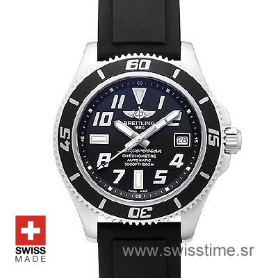 Breitling Superocean II Black Dail Rubber Strap | Swisstime