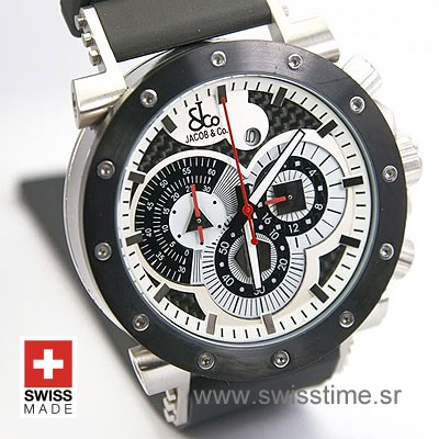 Jacob and Co Epic 2 Rubber Strap Watch Swiss Time Watch