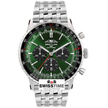 Breitling Navitimer B01 Chronograph Green Dial 46mm Swiss Replica Superclone Ref.ab0137241l1a1