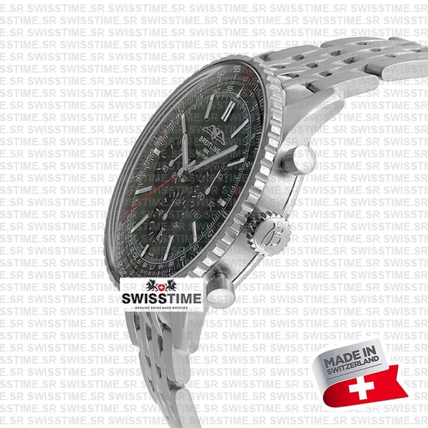 Breitling Navitimer B01 Chronograph Green Dial 46mm Swiss Replica Superclone Ref.ab0137241l1a1