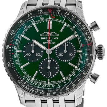 Breitling Navitimer B01 Chronograph Green Dial 46mm Swiss Replica Superclone Ref.ab0137241l1a1