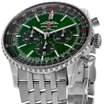 Breitling Navitimer B01 Chronograph Green Dial 46mm Swiss Replica Superclone Ref.ab0137241l1a1
