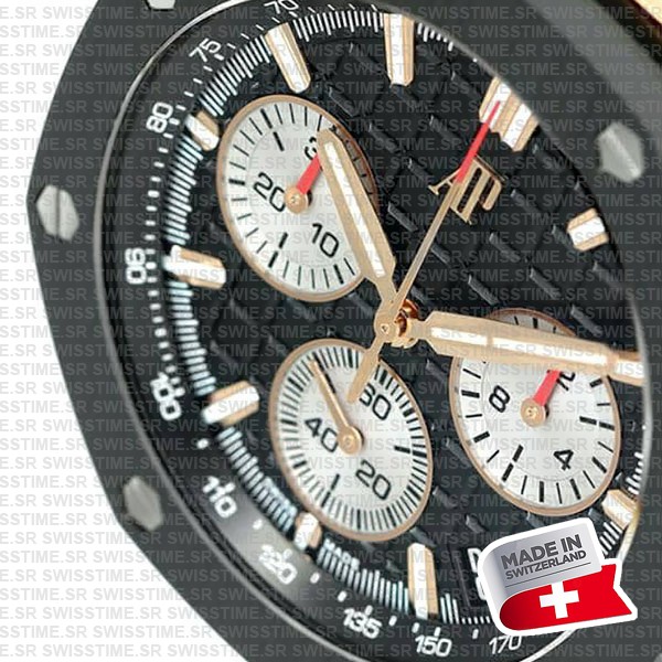 Audemars Piguet Royal Oak Offshore Chronograph 43m Rose Gold Ceramic Black Dial Ref.26420ro.oo.a002ca.01 Swiss Made Replica Super Clone