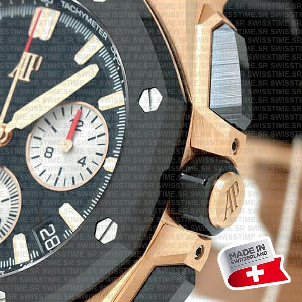 Audemars Piguet Royal Oak Offshore Chronograph 43m Rose Gold Ceramic Black Dial Ref.26420ro.oo.a002ca.01 Swiss Made Replica Super Clone
