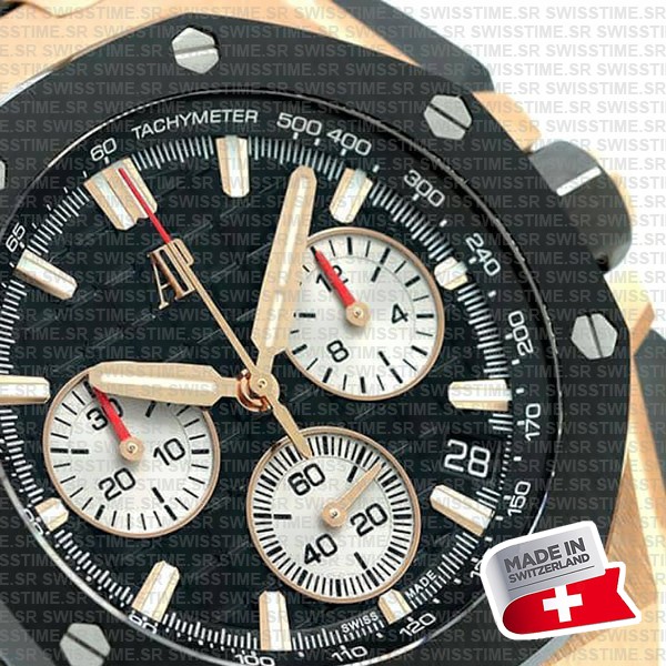 Audemars Piguet Royal Oak Offshore Chronograph 43m Rose Gold Ceramic Black Dial Ref.26420ro.oo.a002ca.01 Swiss Made Replica Super Clone