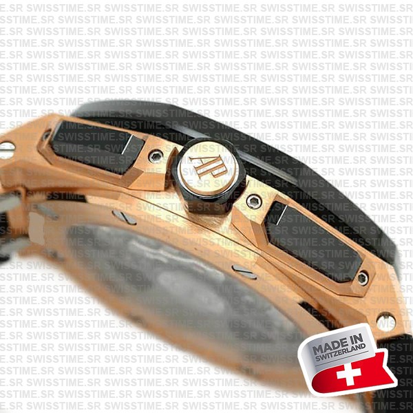Audemars Piguet Royal Oak Offshore Chronograph 43m Rose Gold Ceramic Black Dial Ref.26420ro.oo.a002ca.01 Swiss Made Replica Super Clone