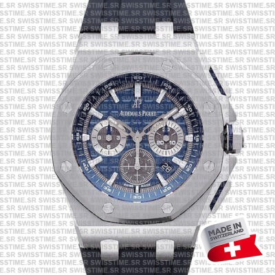 Audemars Piguet Royal Oak Offshore Chronograph Titanium 42mm Blue Dial Rubber Strap Swiss Made Replica Super Clone