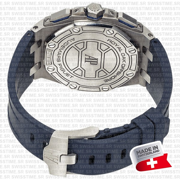Audemars Piguet Royal Oak Offshore Chronograph Titanium 42mm Blue Dial Rubber Strap Swiss Made Replica Super Clone