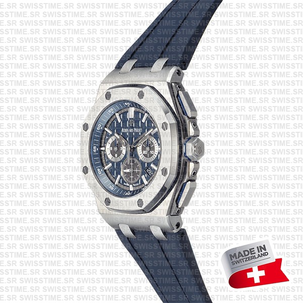 Audemars Piguet Royal Oak Offshore Chronograph Titanium 42mm Blue Dial Rubber Strap Swiss Made Replica Super Clone