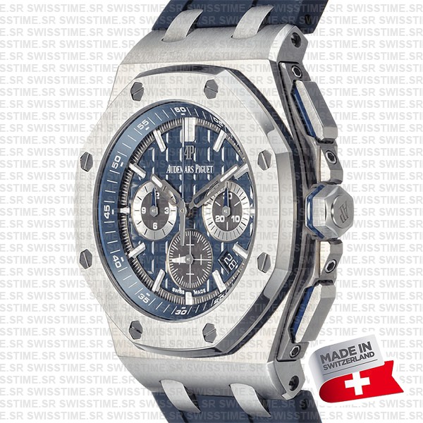 Audemars Piguet Royal Oak Offshore Chronograph Titanium 42mm Blue Dial Rubber Strap Swiss Made Replica Super Clone