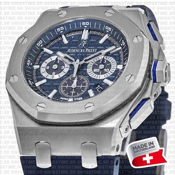 Audemars Piguet Royal Oak Offshore Chronograph Titanium 42mm Blue Dial Rubber Strap Swiss Made Replica Super Clone
