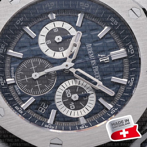 Audemars Piguet Royal Oak Offshore Chronograph Titanium 42mm Blue Dial Rubber Strap Swiss Made Replica Super Clone
