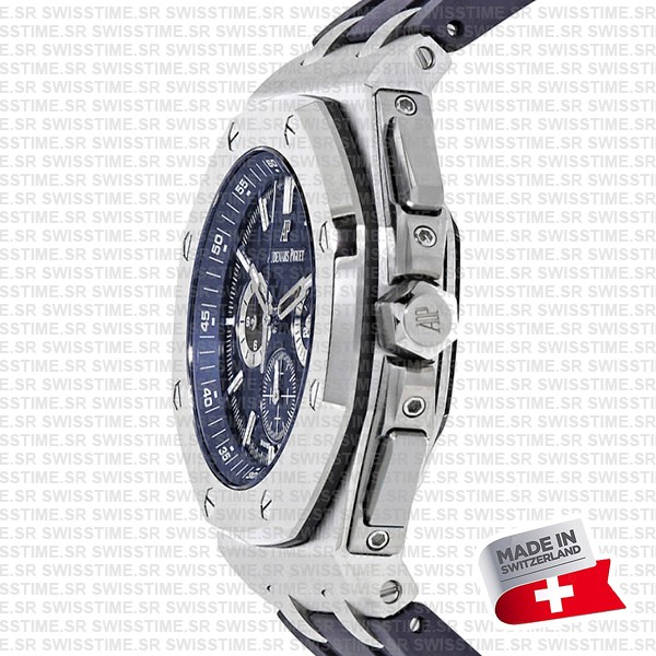 Audemars Piguet Royal Oak Offshore Chronograph Titanium 42mm Blue Dial Rubber Strap Swiss Made Replica Super Clone