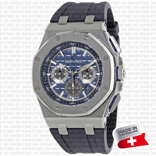 Audemars Piguet Royal Oak Offshore Chronograph Titanium 42mm Blue Dial Rubber Strap Swiss Made Replica Super Clone