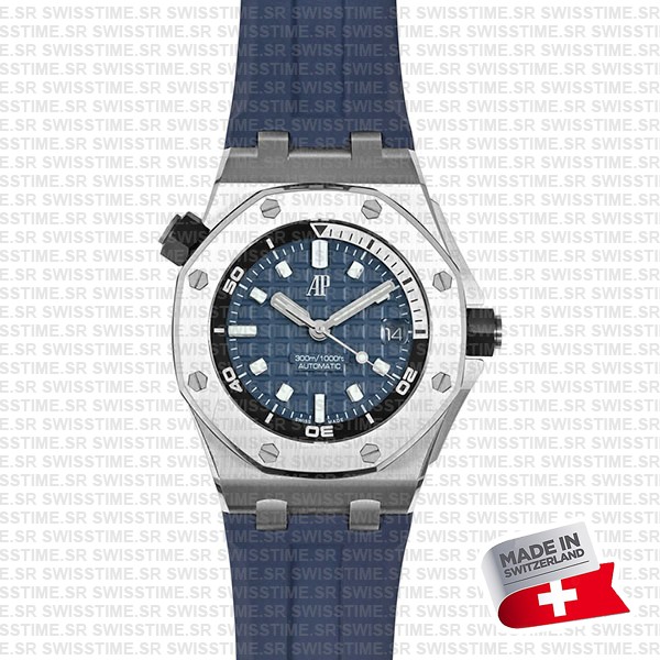 Audemars Piguet Royal Oak Offshore Diver 42mm Blue Dial Rubber Strap Swiss Made Replica Super Clone