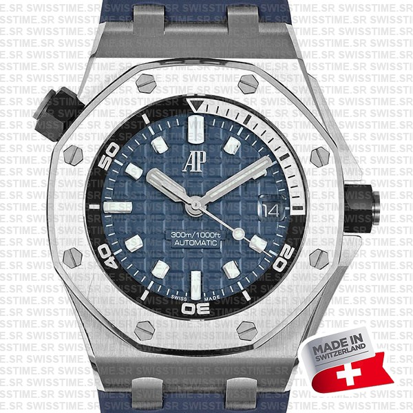 Audemars Piguet Royal Oak Offshore Diver 42mm Blue Dial Rubber Strap Swiss Made Replica Super Clone