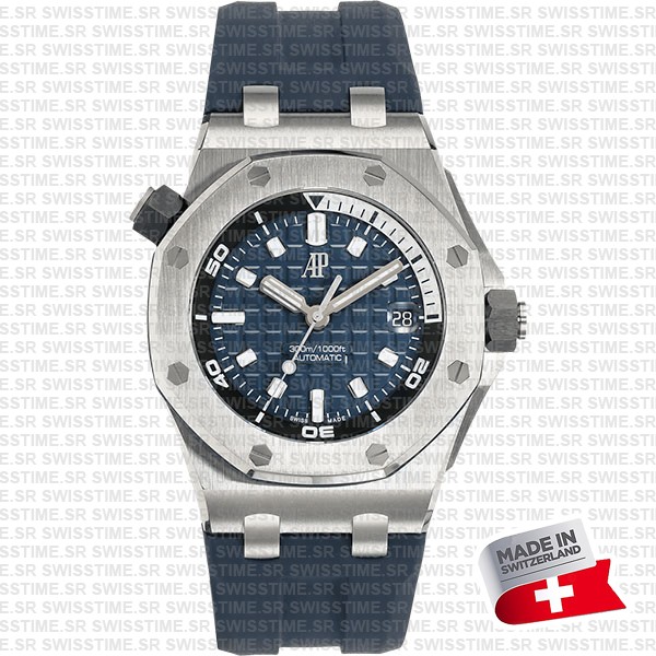 Audemars Piguet Royal Oak Offshore Diver 42mm Blue Dial Rubber Strap Swiss Made Replica Super Clone