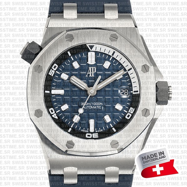 Audemars Piguet Royal Oak Offshore Diver 42mm Blue Dial Rubber Strap Swiss Made Replica Super Clone