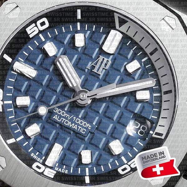 Audemars Piguet Royal Oak Offshore Diver 42mm Blue Dial Rubber Strap Swiss Made Replica Super Clone