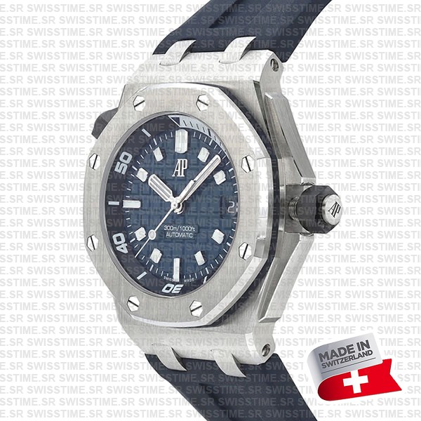 Audemars Piguet Royal Oak Offshore Diver 42mm Blue Dial Rubber Strap Swiss Made Replica Super Clone
