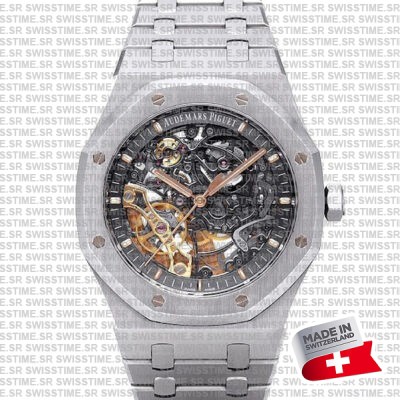 Audemars Piguet Royal Oak Skeleton Double Balance Wheel Openworked Steel 41mm Swiss Made Replica Superclone