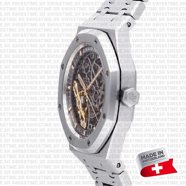 Audemars Piguet Royal Oak Skeleton Double Balance Wheel Openworked Steel 41mm Swiss Made Replica Superclone