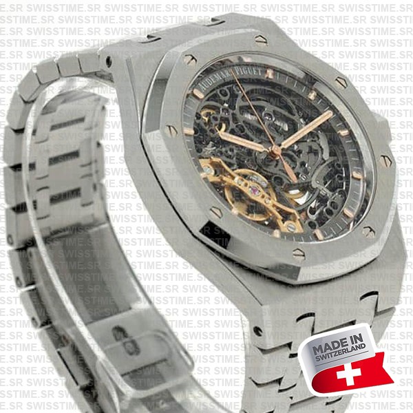 Audemars Piguet Royal Oak Skeleton Double Balance Wheel Openworked Steel 41mm Swiss Made Replica Superclone