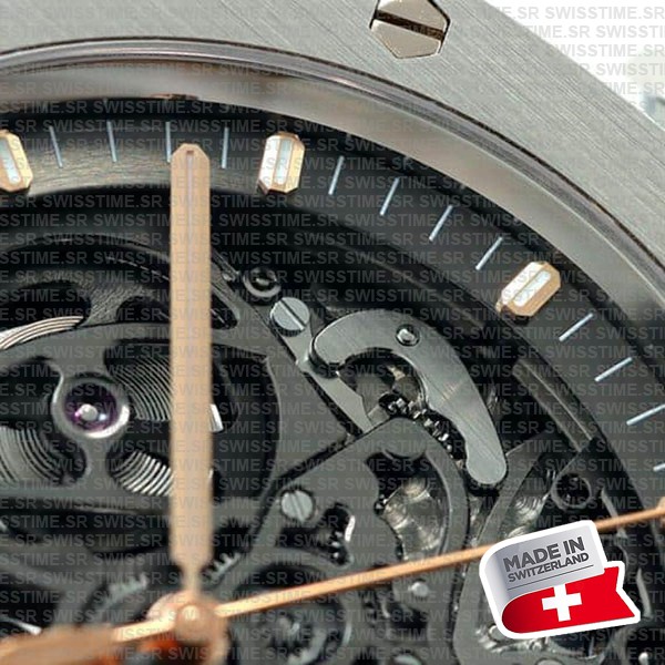 Audemars Piguet Royal Oak Skeleton Double Balance Wheel Openworked Steel 41mm Swiss Made Replica Superclone