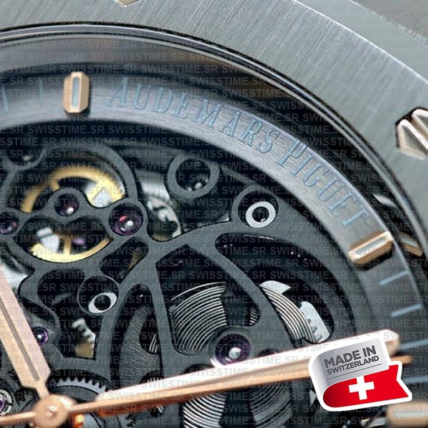 Audemars Piguet Royal Oak Skeleton Double Balance Wheel Openworked Steel 41mm Swiss Made Replica Superclone