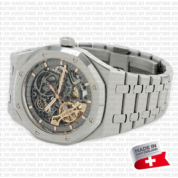 Audemars Piguet Royal Oak Skeleton Double Balance Wheel Openworked Steel 41mm Swiss Made Replica Superclone