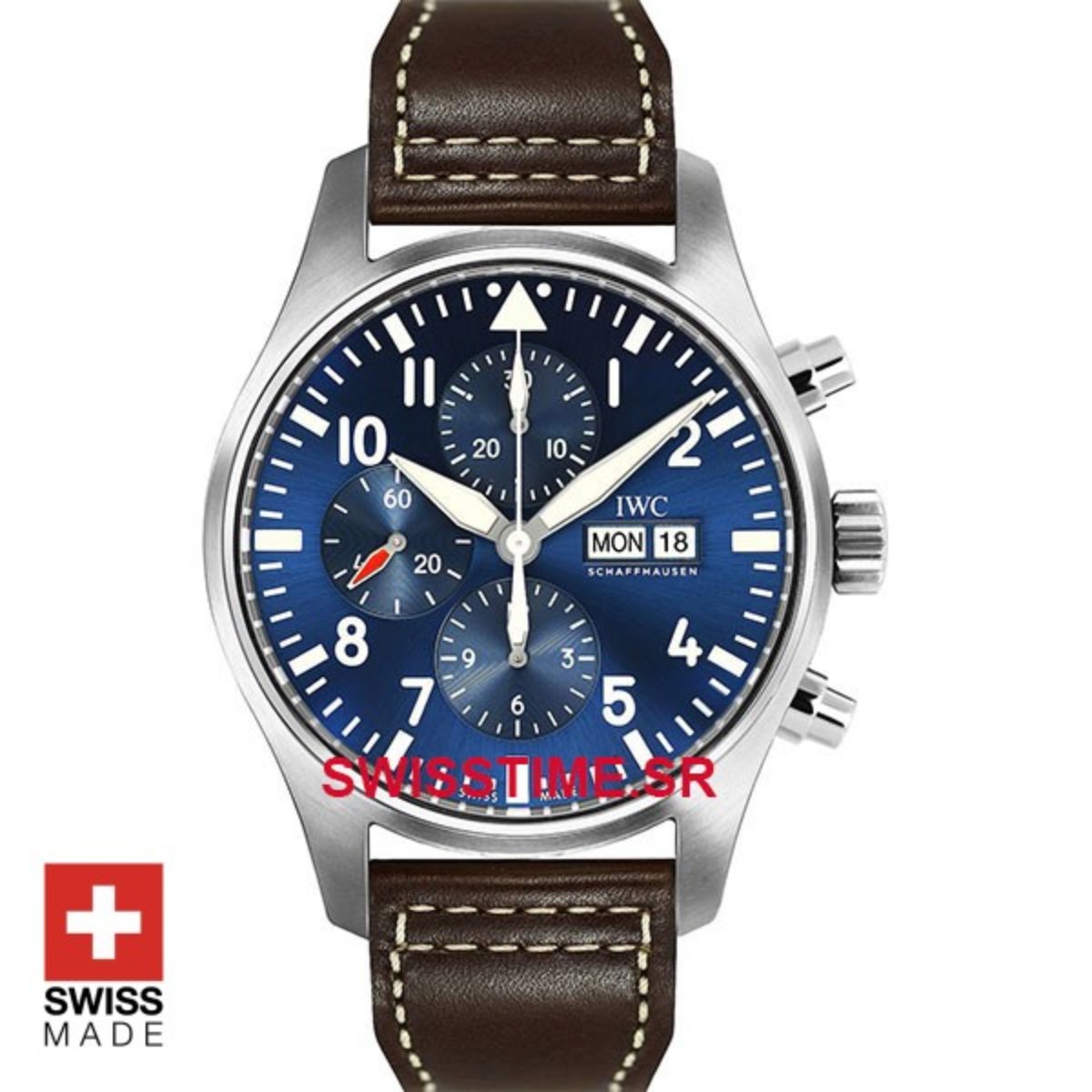 IWC Pilot Chronograph Le Petit Prince Leather Strap Swisstime