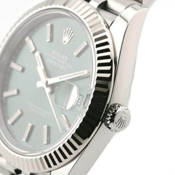 Rolex Datejust 41 Jubilee Green Dial Stick Markers 904l Steel 18k White Gold Fluted Bezel 41mm Swiss Replica Superclone